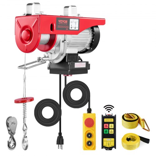 

VEVOR Paranco Elettrico Doppio Cavo Carico max. 600kg, Telecomando a Filo 4,2m, Altezza di Sollevamento Cavo Singolo 12m, Paranco Arresto di Emergenza, Sollevatore per Garage, Magazzino, Fabbrica