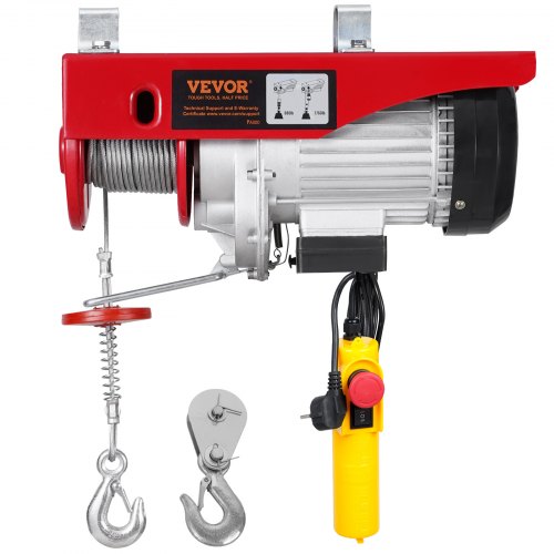 

VEVOR Paranco Elettrico Doppio Cavo Carico max. 800 kg, Telecomando a Filo 4,2 m, Altezza di Sollevamento Cavo Singolo 12 m, Paranco Arresto di Emergenza, Sollevatore per Garage, Magazzino, Fabbrica