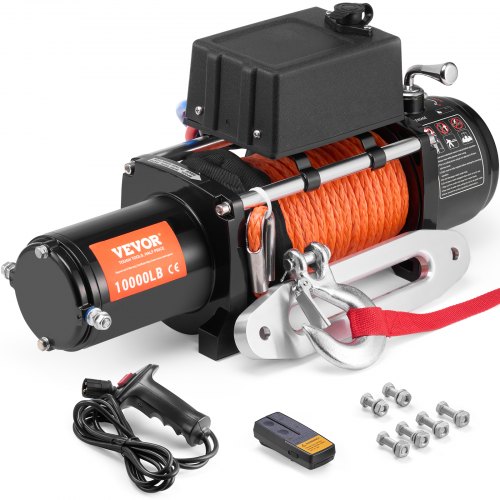 

VEVOR Argano Elettrico 4536 kg Verricello per Camion 12 V CC con Passacavo in Alluminio Sintetico Φ0,9 x 1981,2 cm Telecomando Senza Fili e Cablato, Impermeabile IP55 per Traino Fuoristrada SUV Jeep
