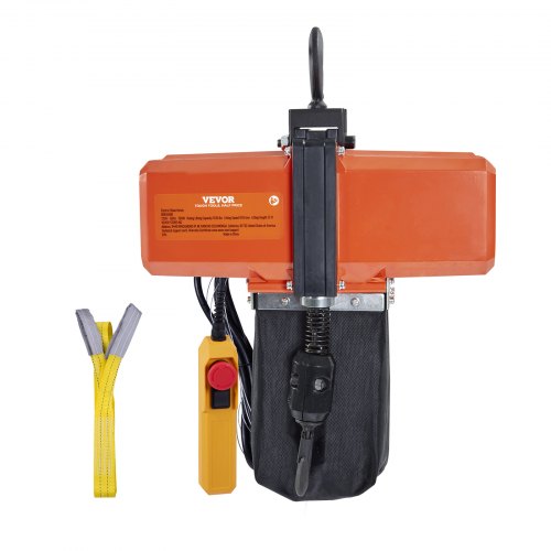 

VEVOR Paranco elettrico a catena, Capacità carico max. 499 kg, Altezza sollevamento max. 4,5 m, 580 W, Carroponte monofase con catena G100, Telecomando cablato 3 m, per garage, officina, hotel