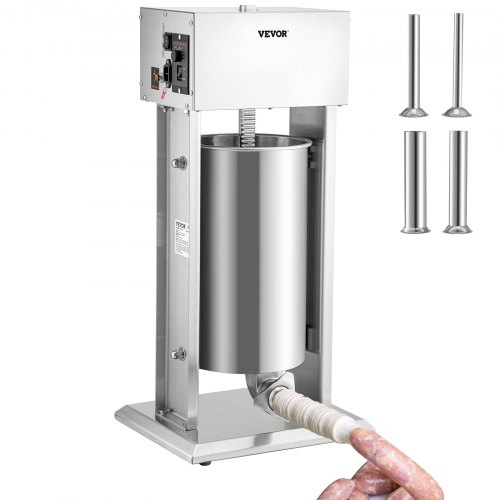 

VEVOR Insaccatrice Elettrica Verticale per Salsiccia in Acciaio Inox 15L Velocità Regolabile, Macchina per Insaccare Salsicce Elettrica Potenza da 260W in Acciaio Inox 4 Tubi di Riempimento Inclusi