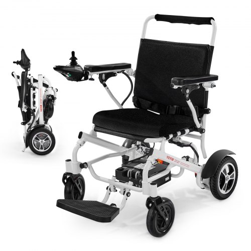 

VEVOR Sedia a Rotelle Carrozzina Elettrica per Adulti, Sedia Capacità di Carico 136 kg Pieghevole Leggera Motorizzata Distanza Autonomia circa 21 km, Adatta a Tutti i Terreni