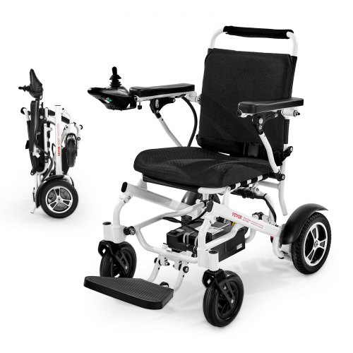 

VEVOR Sedia a Rotelle Carrozzina Elettrica per Adulti, Sedia Capacità di Carico 136 kg Pieghevole Leggera Motorizzata Distanza Autonomia circa 21,3 km, Adatta a Tutti i Terreni