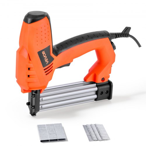 

VEVOR Sparachiodi Elettrica Graffettatrice Calibro 18, 15-32 mm, Sparachiodi con 1000 Punti Metallici 1000 Chiodi, Impugnatura in Gomma Antiscivolo, Graffettatrice per Lavori di Falegnameria