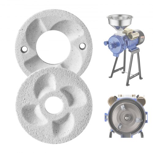 

VEVOR Dischi di Macinazione di Ricambio Set di Disco 2 pezzi di Ricambio per Mulino Elettrico per Cereali GM-002 Piastra in Marmo 14x14 cm di Macinazione a Secco e Umido per Mais Creali Spezie