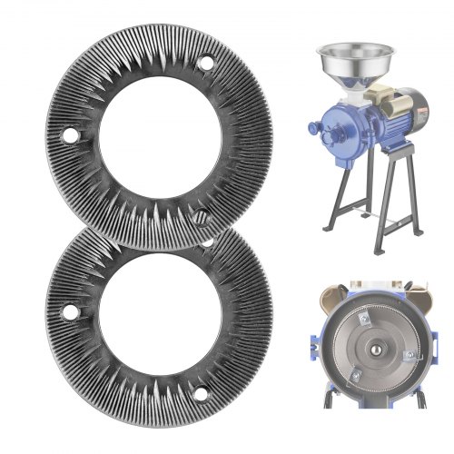 

VEVOR Dischi di Macinazione di Ricambio Set di Disco 2 pezzi di Ricambio per Mulino per Cereali GM-001 GM-002 GM-003 Piastra 148 x 148 mm in Ghisa di Macinazione a Secco per Mais Creali Spezie