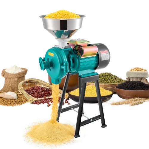 

VEVOR Macchina per Polverizzazione Cereali Spezie Grano, Polverizzatore in Ghisa da 2200 W ad Alta Velocità con Piedini in Gomma Antiscivolo, per Cereali Secchi, Spezie, Caffè, Mais e Pepe