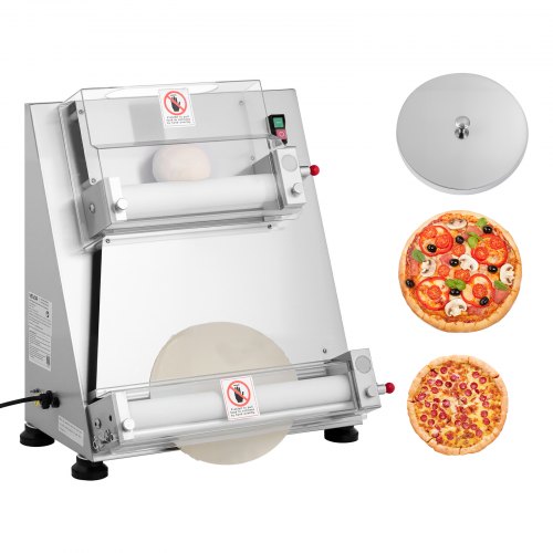 

VEVOR Pressa Elettrica per Pizza, Piastra per Pressa per Pasticceria 355,6 mm,390 W, Acciaio Inox, Macchina Formatrice con Spessore Regolabile e Coperchio per Pressa per Pasta, 260 Pezzi/Ora
