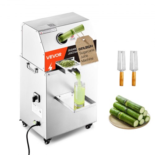 

VEVOR Estrattore di Succo di Canna da Zucchero Commerciale, Macchina Elettrica per Spremitura di Canna da Zucchero da 800 W Capacità 300 kg/ora, 3 Rulli in Acciaio Inox, Estrattore di Succo