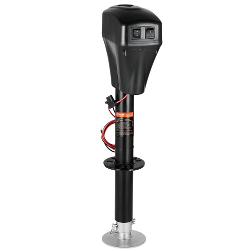 

VEVOR Cric Elettrico per Rimorchio 2267 kg Cric Perno per Camper Resistente con Connettore a 2 Vie, Manovella Manuale e Copertura, Cric Resistente alle Intemperie, Mozzo 255-860 mm per Camper, Nero