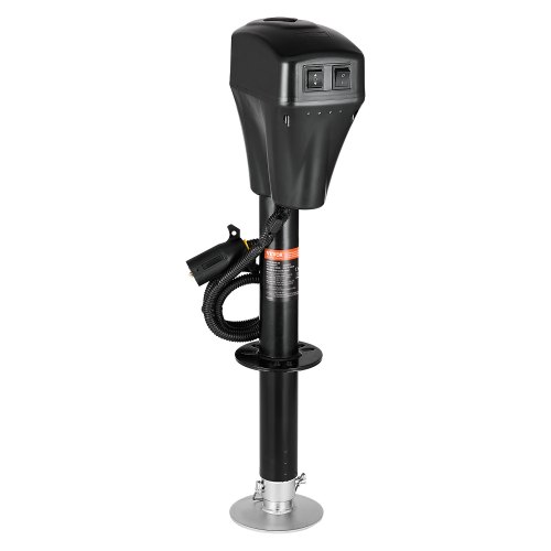 

VEVOR Cric Elettrico per Rimorchio 2267 kg Cric Perno per Camper Resistente con Spina a 7 Pin, Manovella Manuale e Copertura Cric Resistente alle Intemperie, Sollevamento 255 - 860 mm per Camper, Nero