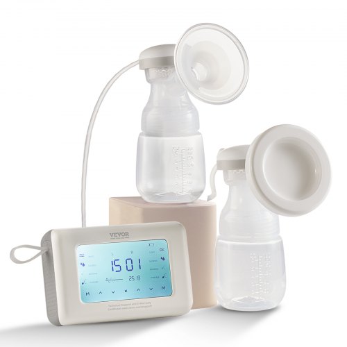 

VEVOR Tiralatte Elettrico Tiralatte Singolo/Doppio Regolabile 4 Modalità 9/15 Livelli Pompa a Pistone Anti-Reflusso 300 mmHg Aspirazione 18/22 mm Cinghie Seno per Viaggio a Casa Allattamento al Seno