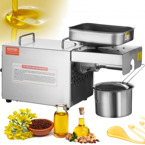

VEVOR Pressa per Olio Elettrica, Estrattore per Olio in Acciaio Inossidabile da 700 W, Temperatura Costante 140 ℃, Macchina per Estrazione dell'Olio per Spremitura di Arachidi, Semi di Sesamo, Colza