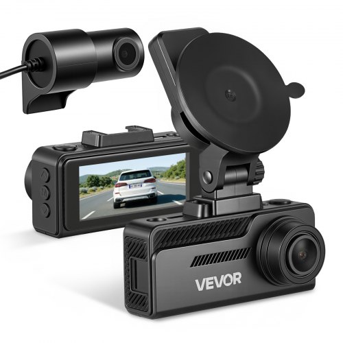 

VEVOR Dash Cam per Auto Anteriore Posteriore, Mini Telecamera per Auto 4K+1080P, Dash Cam per Veicoli Doppio Canale Risoluzione Schermo 960 x 376 px, Scheda da 32 GB, GPS Integrato, 90 x 38 x 48 mm