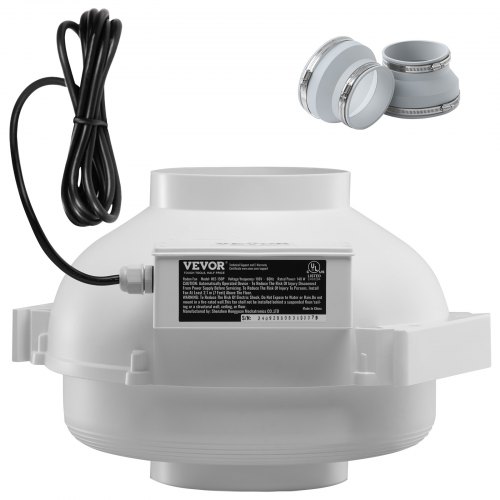 

VEVOR Kit di Installazione Ventola Radon da 98 a 114 mm Kit di Mitigazione del Radon Silenzioso 380 CFM 2 Giunti, Ventola per Radon Impermeabile, Ventola di Scarico Elettrica in Linea, 2600 giri/min