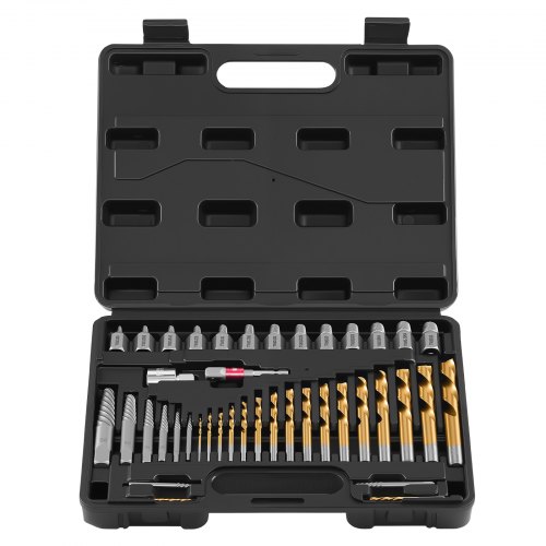

VEVOR Kit Estrattore per Dadi Rotti Utensili per Estrazione Bulloni Danneggiati 41 pezzi in Acciaio Cr-Mo, Kit di Strumento per Rimozione di Bulloni Riparazioni Domestiche da Officina Garage