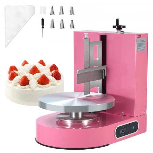 

VEVOR Macchina per Decorazione Torte, Macchina per Spalmare Crema Altezza max. 20cm, Macchina per Decorazione Torte Cucina Commerciale Piatto Girevole per Torte da 4-12 Pollici, Colore Rosa
