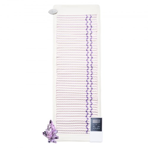 

VEVOR Tappetino Riscaldante per Terapia con Giade Ametista a Infrarossi Lontani con Ioni Negativi Temperatura tra 39°C-70°C, Timer 0-12 ore, Tappetino per Sollievo Dolore alla Schiena 1830x610 mm