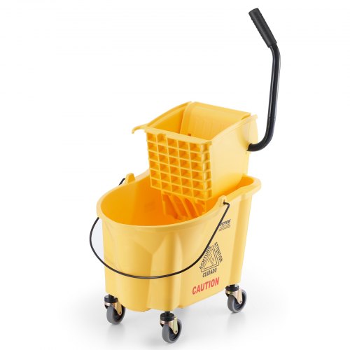 

VEVOR Secchio per Mocio con Strizzatore, 28,63 dm3 Secchio per Mop Commerciale con Strizzatore a Pressione Laterale, Secchio per Mop a Pressione Laterale, Strizzatore Combinato su Ruote, per Pulire