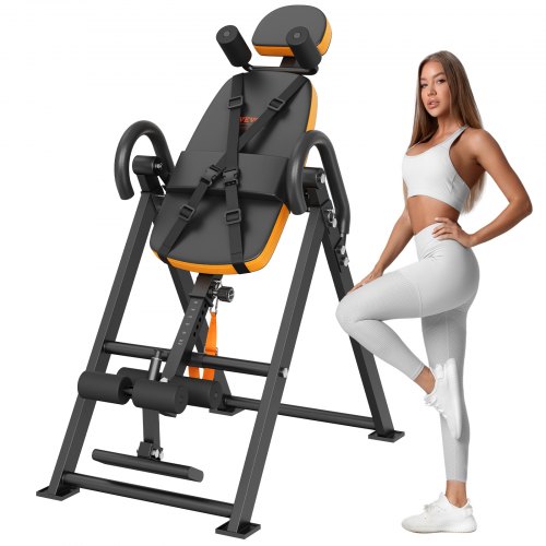 

VEVOR Panca a inversione tavolo a inversione portata 136 kg, Trainer per schiena, Panca a inversione pieghevole allenamento muscolare con poggiatesta, Blocco caviglia, Cintura protettiva regolabile