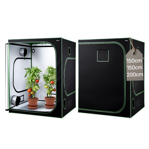 

VEVOR Tenda da Coltivazione da Interno 150x150x200 cm, Tenda da Coltivazione per Piante da Interno, con Illuminazione LED a Spettro Completo, Sistema di Ventilazione, Mylar 600D Riflettente