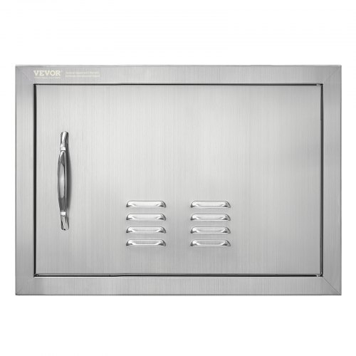 

VEVOR Porta Accesso Cucina, Porta Cucina Esterna Singola 508x356x46 mm, Porta Reversibile da Incasso in Acciaio Inox, con Maniglia e Presa d'aria, per Isola Barbecue, Armadio da Esterno