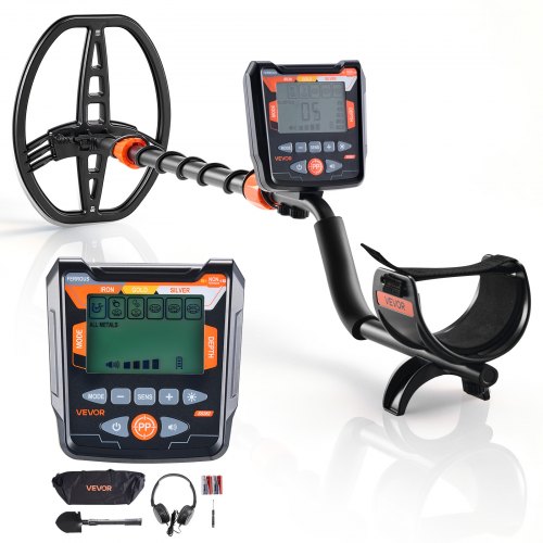 

VEVOR Metal Detector per Adulti Kit Rilevatore d'Oro Bobina di Ricerca Impermeabile IP68 con Display 5 Modalità, Lunghezza Regolabile Profondità di Rilevamento 254 mm per Caccia Giardino Spiaggia
