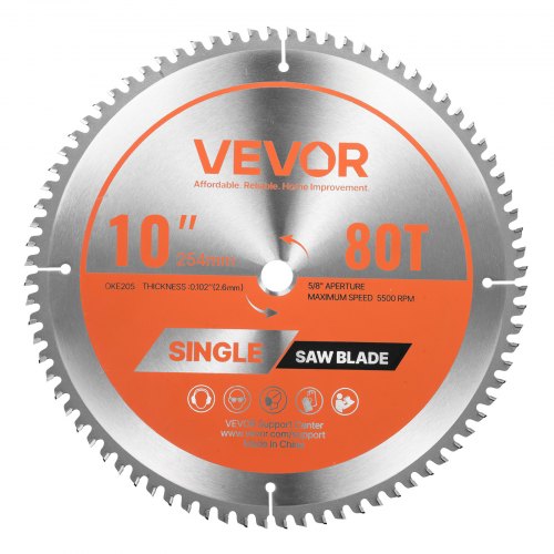 

VEVOR Lama Circolare per Troncatrice Ø 254 mm, Lama da Taglio per Troncatrice Circolare, 80 Denti, Albero da 15,875 mm, per Lavorazione di Legno Taglio di Metallo Alluminio Acciaio