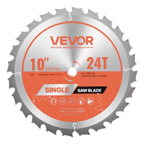 

VEVOR Lama Circolare per Troncatrice Ø 254 mm, Lama da Taglio per Troncatrice Circolare, 24 Denti, Spessore 2,5mm, per Lavorazione di Legno Taglio di Compensato Legno Duro