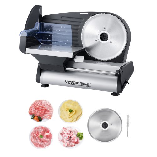 

VEVOR Tagliacarne Elettrico 180 W Affettatrice Carne Surgelata, 2 Lame in Acciaio Inossidabile di Alta Qualità, 95 Giri al Minuto, Spessore Regolabile 0-15 mm, Affettatrice Elettrica per Carne, Pane