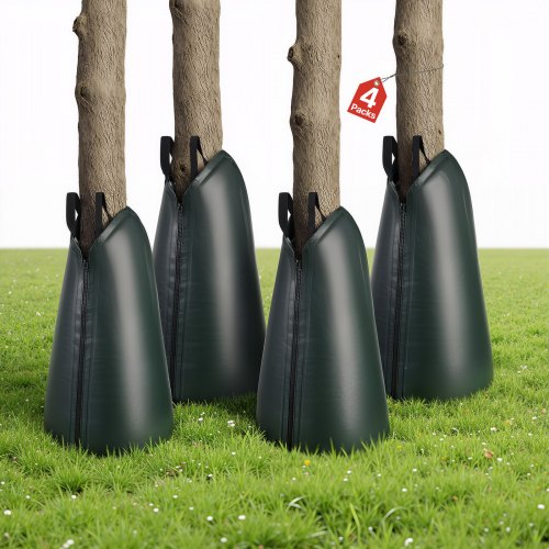

VEVOR Set di Sacco per Irrigazione di Alberi Confezione da 4 pezzi, Sacchi per Irrigazione Alberi a Goccia 3-4 Ore da Giardino Cortile Capienza ca. 75,7 Litri Materiale in PE 190 g/m² con Cerniera