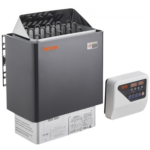 

VEVOR Stufa per Sauna Stufa Elettrica per Sauna 8 kW, Riscaldatore Portatile per Sauna Interno/Esterno 400 V 3 N con Timer da 3 Ore con Regolatore Digitale Uso Domestico 8-12 m³ Spa Commerciale Hotel