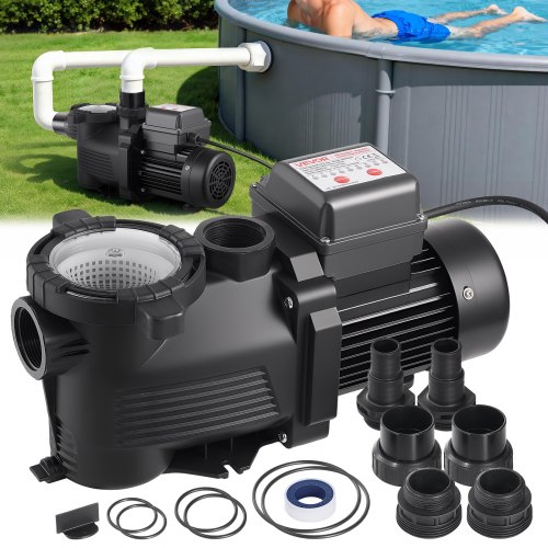

VEVOR Pompa per Piscina Fuori Terra per Filtrazione 550W 14000 L/h, Kit Pompa di Filtrazione per Piscine Fuori Terra Velocità Singola con Cestello Filtrante 3450 giri/min Prevalenza max. 12 m