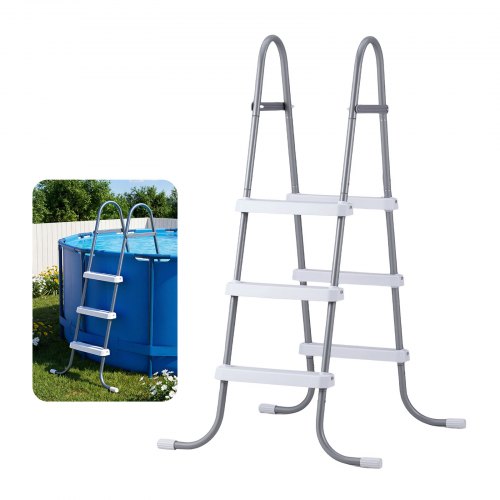 

VEVOR Scaletta per Piscine Fuori Terra, Scala di Sicurezza per Piscine a 3 Gradini con Struttura ad A, Altezza 106,7 cm, Telaio in Acciaio al Carbonio, Gradini Larghi Antiscivolo con Portata 136 kg