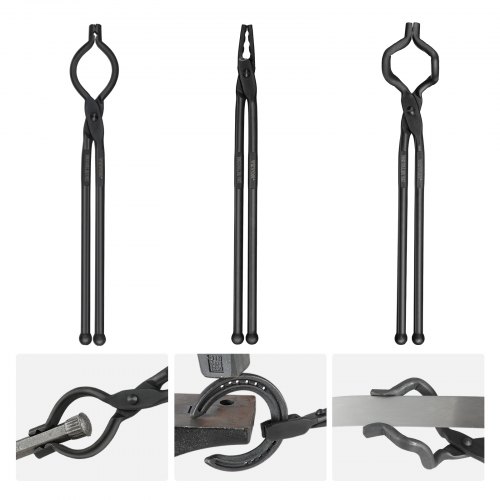 

VEVOR Pinze da Fabbro 3 Pezzi 46 cm in Acciaio al Carbonio Manico Lungo Pinza Forgiata 3 Stili, Pinza Tenaglia da Fabbro Lunghezza Totale da 46cm, Pinza da Fabbro Forgiata in Acciaio al Carbonio 3 Pz
