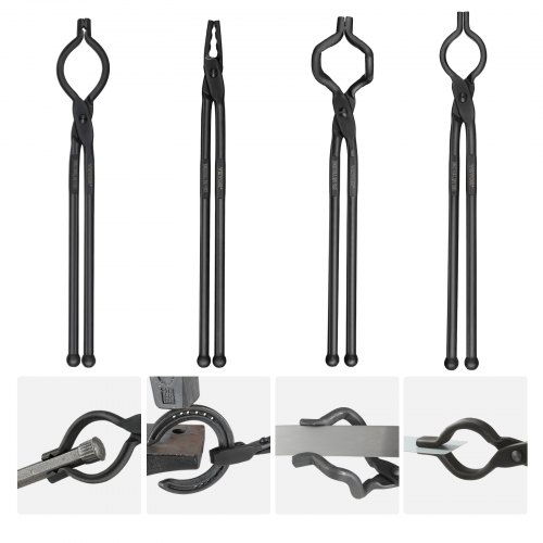 

VEVOR Pinze da Fabbro 4 Pezzi 46 cm in Acciaio al Carbonio Manico Lungo Pinza Forgiata 4 Stili, Pinza Tenaglia da Fabbro Lunghezza Totale da 46cm, Pinza da Fabbro Forgiata in Acciaio al Carbonio 4 Pz