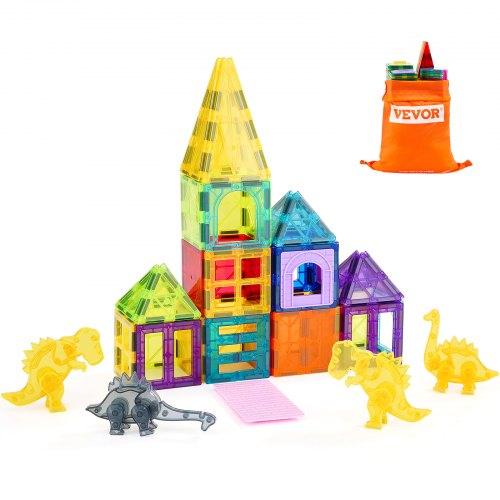 

VEVOR Piastrelle Magnetiche 56 Pezzi Set di Costruzioni Magnetiche per Bambini