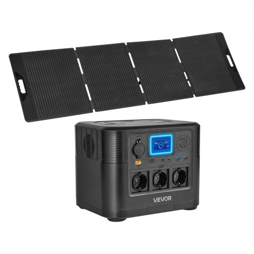 

VEVOR Centrale Elettrica Portatile con Pannello Solare da 200 W, Kit di Generatore Solare 1200 W Stazione Batteria Backup LiFePO4 806 Wh con 9 Porte di Uscita per Campeggio Viaggio Camper