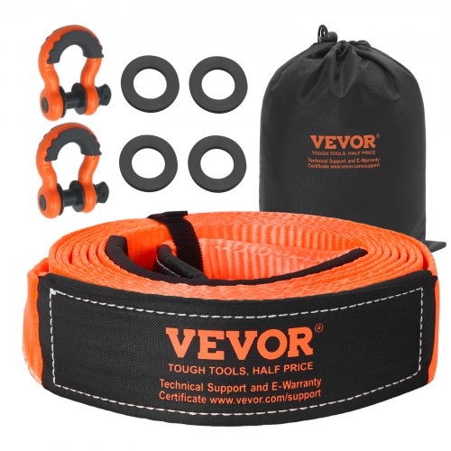 

VEVOR Kit di Recupero con Cinghia di Traino per Impieghi Gravosi, Cinghia per Verricello Salva-Albero 76,2 mm x 6,1 m Resistenza alla Rottura di 16329 kg Triplo Anello Rinforzato, per Jeep, SUV, ATV