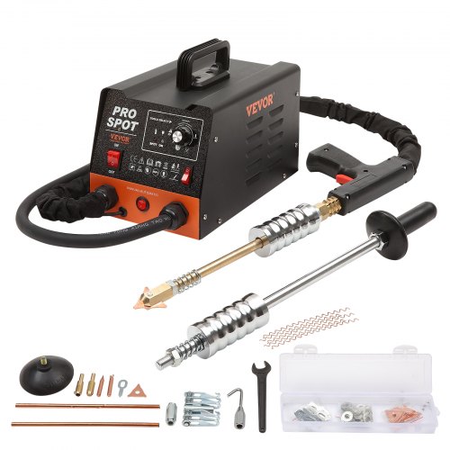 

VEVOR Kit Estrattore per Carrozzeria 3KW, Stazione Saldatrice per Rimozione Ammaccature a Punti 6 Modalità di Saldatura, Kit di Strumento per Riparazione Ammaccature Carrozzeria per Auto Camion Moto