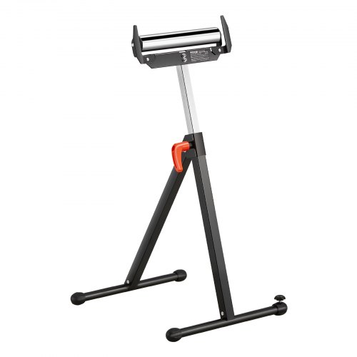 

VEVOR Supporto a Rulli Pieghevole, Capacità 113 kg, Altezza Regolabile 685,8-1092,2 mm, con Guide Laterali e Testa a Rulli in Acciaio Lucidato 292,1 mm, per Estensione per Lavorazione del Legno