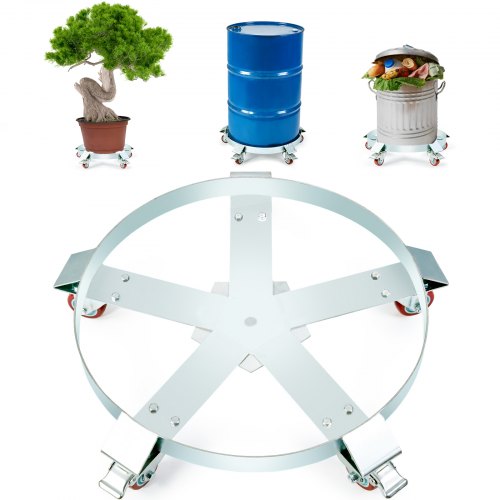 

VEVOR Carrello Base Rotondo per Trasporto Bombole Fusto Vaso di Piante Carichi Pesanti Capienza Max. 567kg per Fusto di Capacità Max. 250 Litri, Carrello Circolare con Ruote per Trasporto Fusto Piante