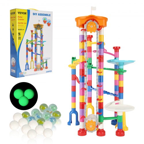 

VEVOR Marble Run Set, 230 pezzi con Ascensore Motorizzato, con 15 Biglie Plastica, Labirinto Biglie, Gioco Costruzione di Blocchi Cervello, Pista Apprendimento Educativo, Giocattoli STEM, per Bambini