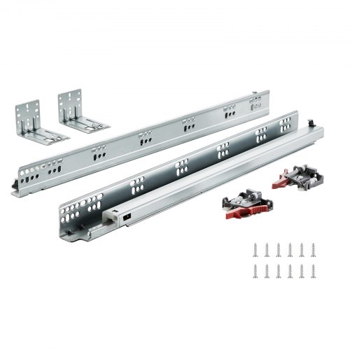 

VEVOR Guida Scorrevole per Cassetti Lunghezza 533,4mm, Guide per Cassetti con Estensione Carico max. 45,4kg, Guida Cassetto Estraibile Laterale in Acciaio al Carbonio, Set di Guida Cassetti 10 Pezzi