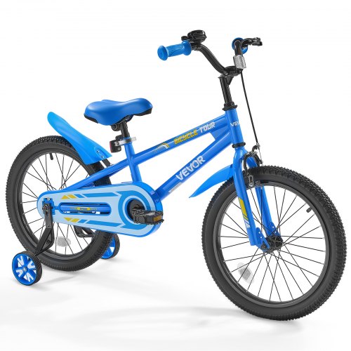 

VEVOR Bici per Bambini, Stile BMX da 45,72 cm, Altezza del Ciclista 110 cm - 140 cm, Rotelle Incluse, Robusta e Facile da Montare, Bici per Bambini che Imparano ad Andare in Bici, Blu