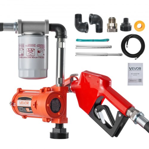 

VEVOR Pompa di Trasferimento Carburante 12 V CC 10 GPM, Kit Pompa di Estrazione per Trasferimento Diesel Portatile con Ugello di Spegnimento Automatico, Tubo di Scarico, Antideflagrante
