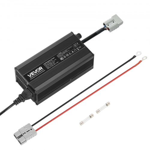 

VEVOR Caricabatterie Intelligente per Batterie al Litio 12V 20A, 14,6V, AC-DC LiFePO4, con Connettore, Indicatore LED, Attivazione 0V, per Batterie Ricaricabili al Litio Uso di Barche e Camper