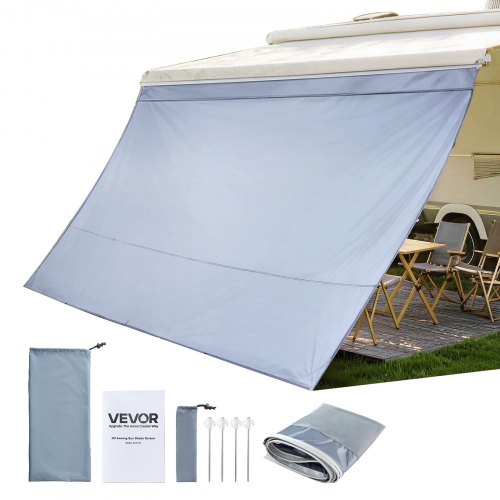 

VEVOR Parete Laterale per Tenda da Sole Parasole per Camper Roulotte 2 x 3,7 m, Pannello Frontale per Tenda da Sole in Poliestere Frangisole da Campeggio Viaggio Picnic Anti UV50+ Cucitura Doopia