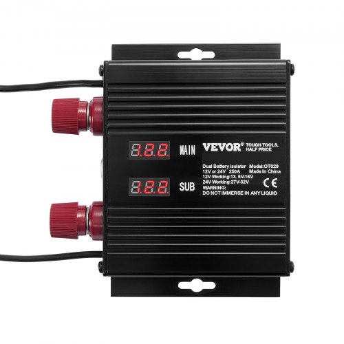 

VEVOR Isolatore Intelligente Doppia Batteria, 12V/24V, VSR Universale Relè Sensibile Tensione Isolatore Batteria Intelligente Schermo LCD, per ATV UTV RV Camper Fuoristrada Caravan Camion Barca Yacht