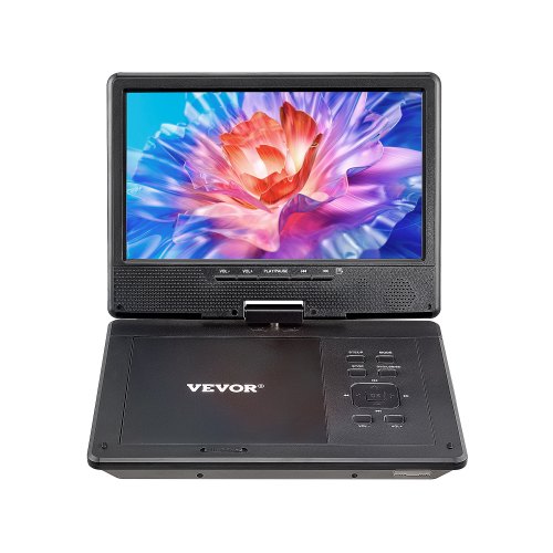 

VEVOR Lettore DVD Portatile con Schermo Girevole 228 mm, Lettore DVD da Viaggio con Altoparlante Doppio, Supporto Sincronizzazione TV/USB/Scheda SD/CD/DVD, Caricabatteria da Auto